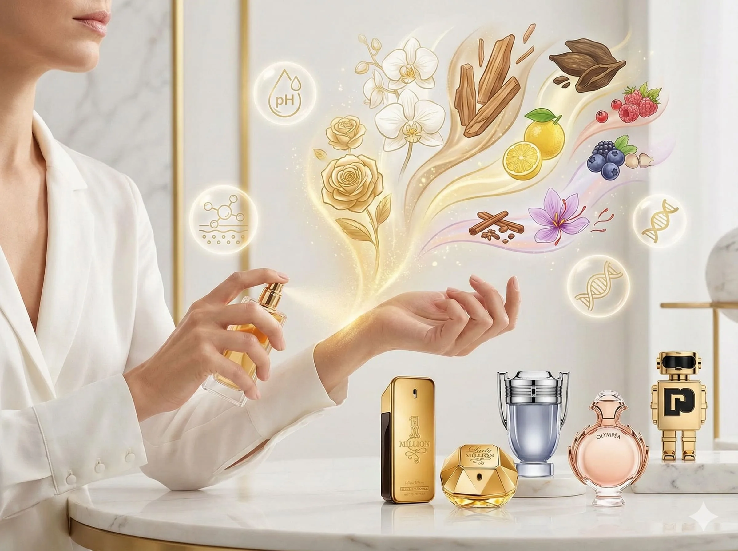 Slide Como saber se um perfume combina com você? Descubra o segredo da química corporal